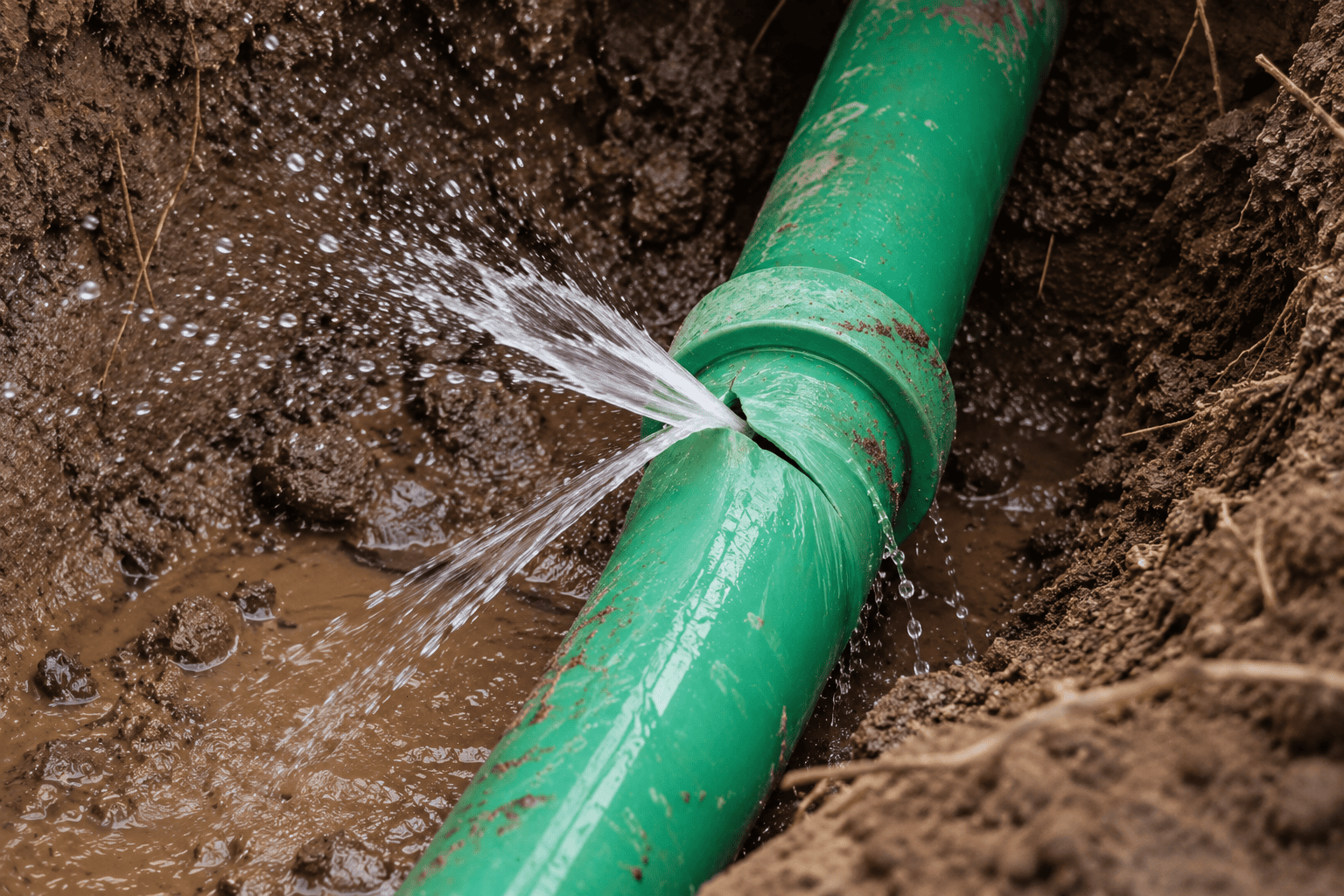 Pipe bursting service equipment and trenchless pipe replacement work
