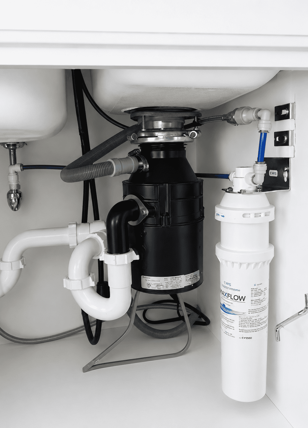 Drinking water filtration system for kitchen sink