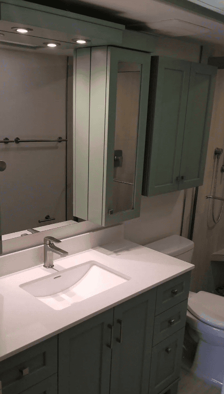 Gulf Shores Condo master and guest bath before and after remodel