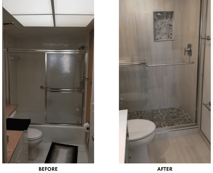 Gulf Shores Condo bathroom remodel before and after gallery image