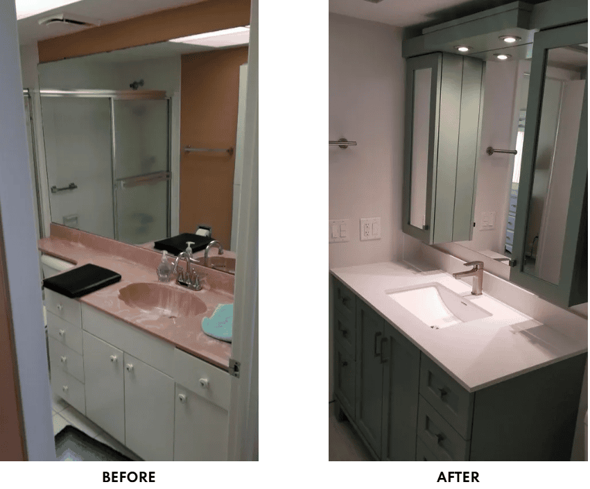Gulf Shores Condo bathroom remodel before and after gallery image